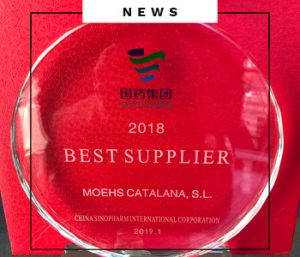 Moehs Group receives the “Best Supplier” award from Sinopharm China.