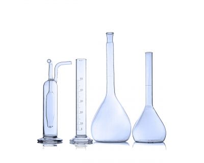 laboratory-glassware-over-white-background-scientific-equipment-flasks-for-science-experiment-in-laboratory